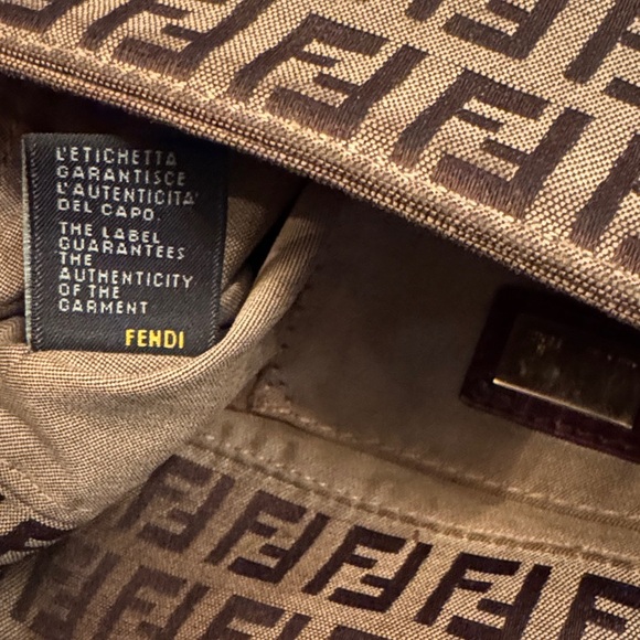 Fendi Zucchino Brown and Dark Brown Monogram flap shoulder Bag - Picture 14 of 17